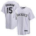 Crovyle C.Rockies #15 Hunter Goodman Player White Game Home Stitched Jerseys
