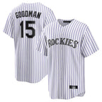 Crovyle C.Rockies #15 Hunter Goodman Player White Game Home Stitched Jerseys