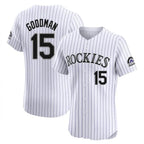 Crovyle C.Rockies #15 Hunter Goodman Player White Limited Elite Home Stitched Jerseys