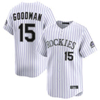 Crovyle C.Rockies #15 Hunter Goodman Player White Limited Home Stitched Jerseys