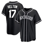 Crovyle C.Rockies #17 Todd Helton Player Black Fashion Out Home Game Stitched Jerseys