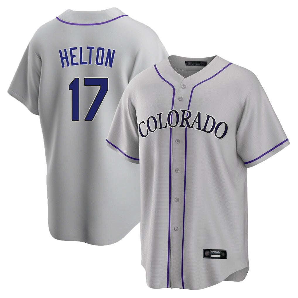 Crovyle C.Rockies #17 Todd Helton Player Gray Game Home Stitched Jerseys