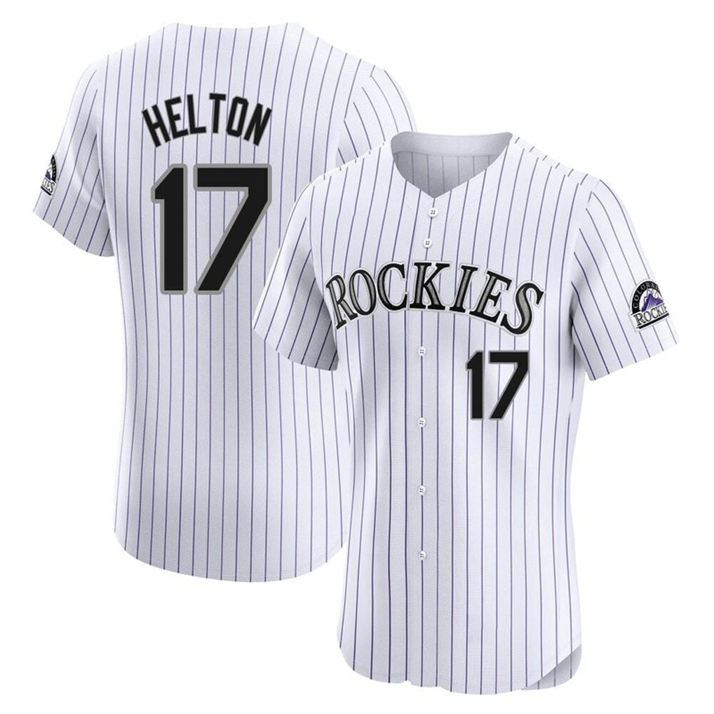 Crovyle C.Rockies #17 Todd Helton Player White Limited Elite Home Stitched Jerseys
