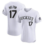 Crovyle C.Rockies #17 Todd Helton Player White Limited Elite Home Stitched Jerseys