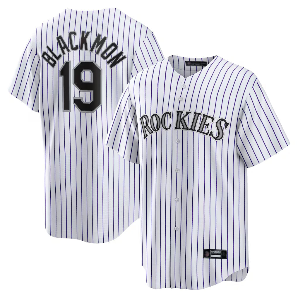 Crovyle C.Rockies #19 Charlie Blackmon Player White Game Home Stitched Jerseys