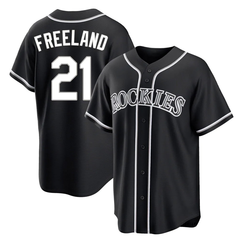 Crovyle C.Rockies #21 Kyle Freeland Player Black Fashion Out Home Game Stitched Jerseys