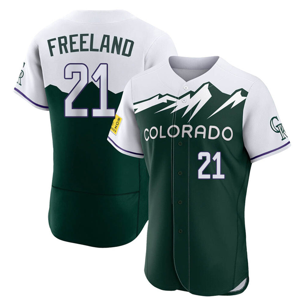 Crovyle C.Rockies #21 Kyle Freeland Player Green City Connect Limited Elite Home Stitched Jerseys