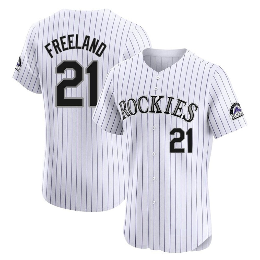 Crovyle C.Rockies #21 Kyle Freeland Player White Limited Elite Home Stitched Jerseys
