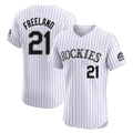 Crovyle C.Rockies #21 Kyle Freeland Player White Limited Elite Home Stitched Jerseys
