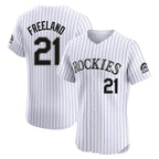 Crovyle C.Rockies #21 Kyle Freeland Player White Limited Elite Home Stitched Jerseys