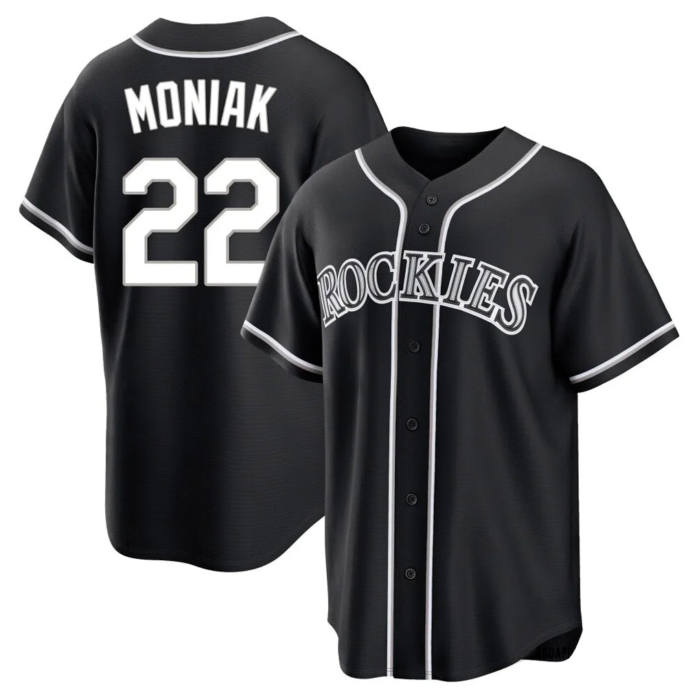 Crovyle C.Rockies #22 Mickey Moniak Player Black Fashion Out Home Game Stitched Jerseys