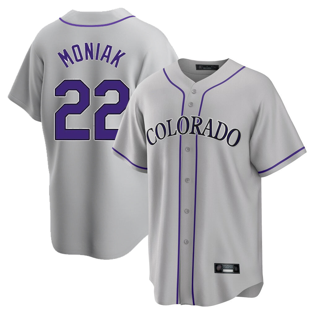 Crovyle C.Rockies #22 Mickey Moniak Player Gray Game Home Stitched Jerseys