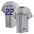 Crovyle C.Rockies #22 Mickey Moniak Player Gray Game Home Stitched Jerseys