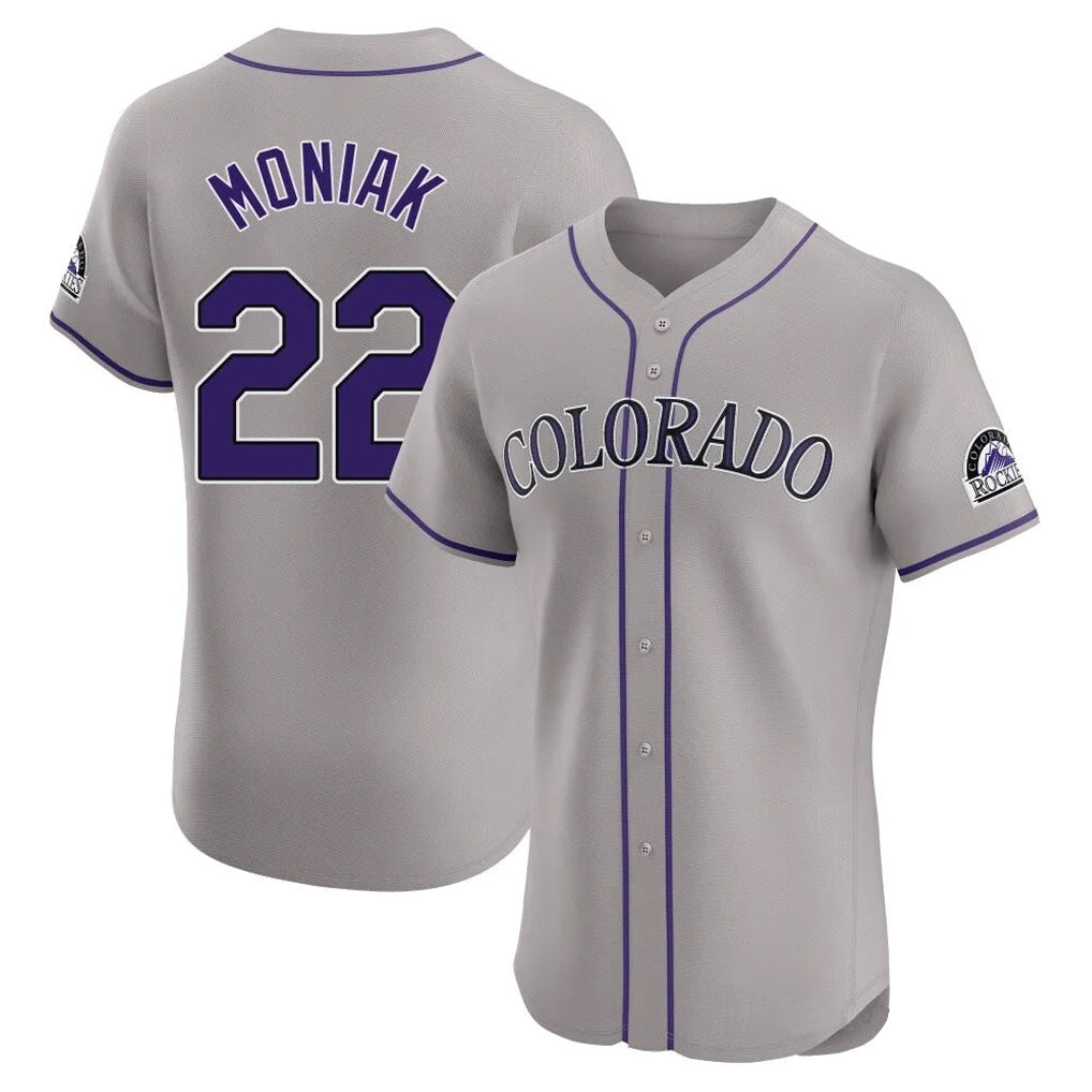 Crovyle C.Rockies #22 Mickey Moniak Player Gray Limited Elite Home Stitched Jerseys