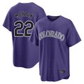 Crovyle C.Rockies #22 Mickey Moniak Player Purple Game Home Stitched Jerseys