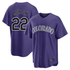 Crovyle C.Rockies #22 Mickey Moniak Player Purple Game Home Stitched Jerseys