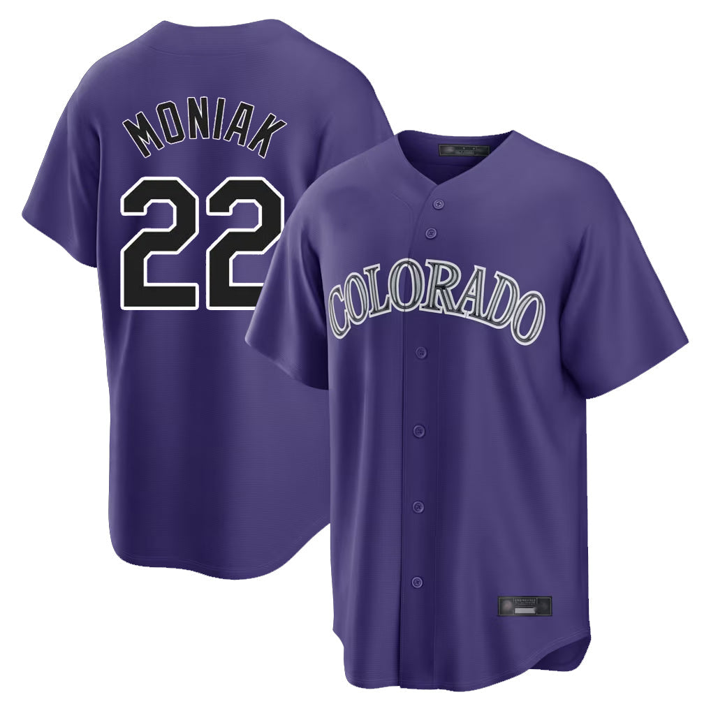 Crovyle C.Rockies #22 Mickey Moniak Player Purple Game Home Stitched Jerseys