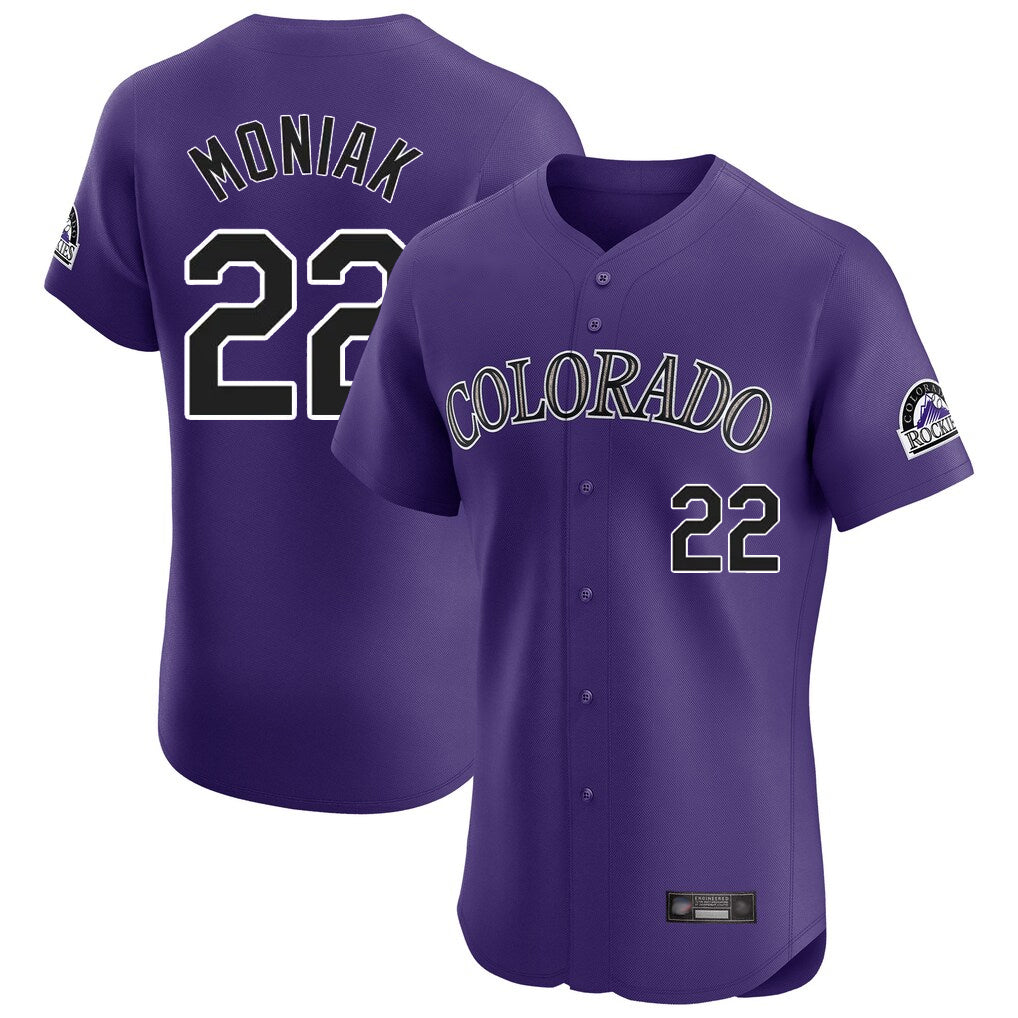 Crovyle C.Rockies #22 Mickey Moniak Player Purple Limited Elite Home Stitched Jerseys