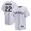 Crovyle C.Rockies #22 Mickey Moniak Player White Game Home Stitched Jerseys