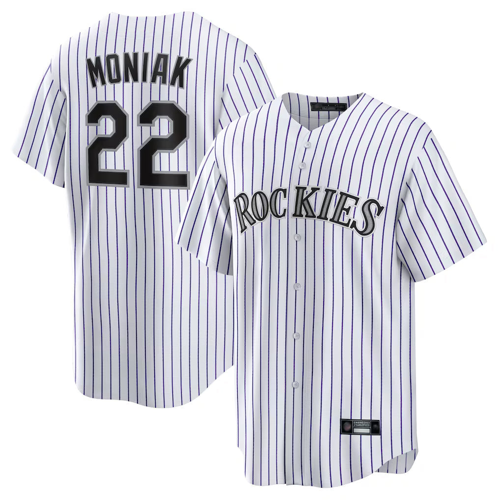 Crovyle C.Rockies #22 Mickey Moniak Player White Game Home Stitched Jerseys