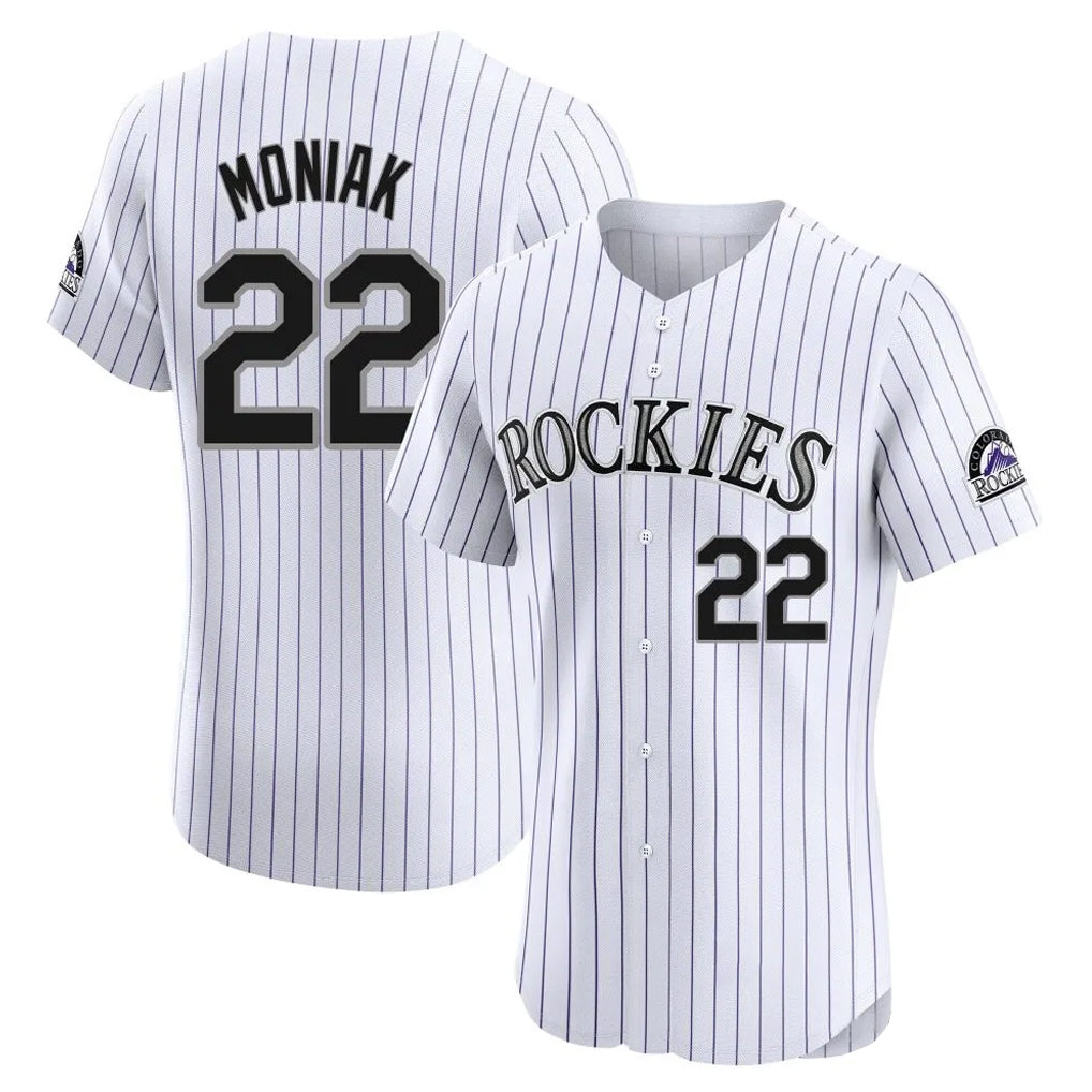 Crovyle C.Rockies #22 Mickey Moniak Player White Limited Elite Home Stitched Jerseys
