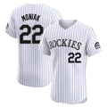Crovyle C.Rockies #22 Mickey Moniak Player White Limited Elite Home Stitched Jerseys