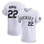 Crovyle C.Rockies #22 Mickey Moniak Player White Limited Elite Home Stitched Jerseys