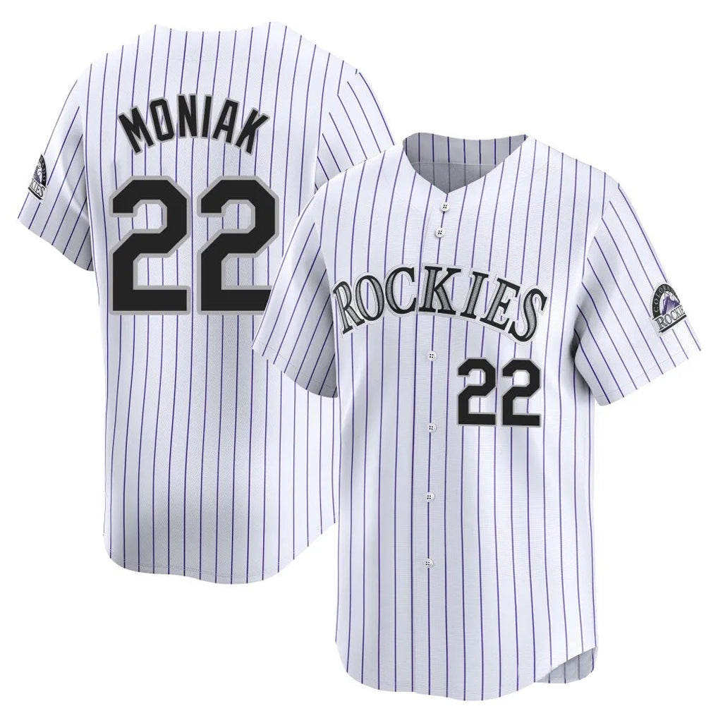 Crovyle C.Rockies #22 Mickey Moniak Player White Limited Home Stitched Jerseys