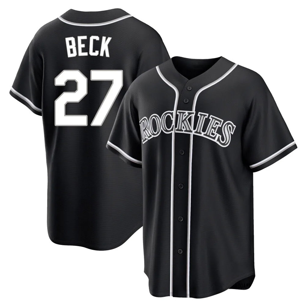 Crovyle C.Rockies #27 Jordan Beck Player Black Fashion Out Home Game Stitched Jerseys