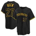 Crovyle C.Rockies #27 Jordan Beck Player Black Snake Skin City Home Game Stitched Jerseys