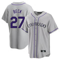 Crovyle C.Rockies #27 Jordan Beck Player Gray Game Home Stitched Jerseys