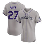 Crovyle C.Rockies #27 Jordan Beck Player Gray Limited Elite Home Stitched Jerseys