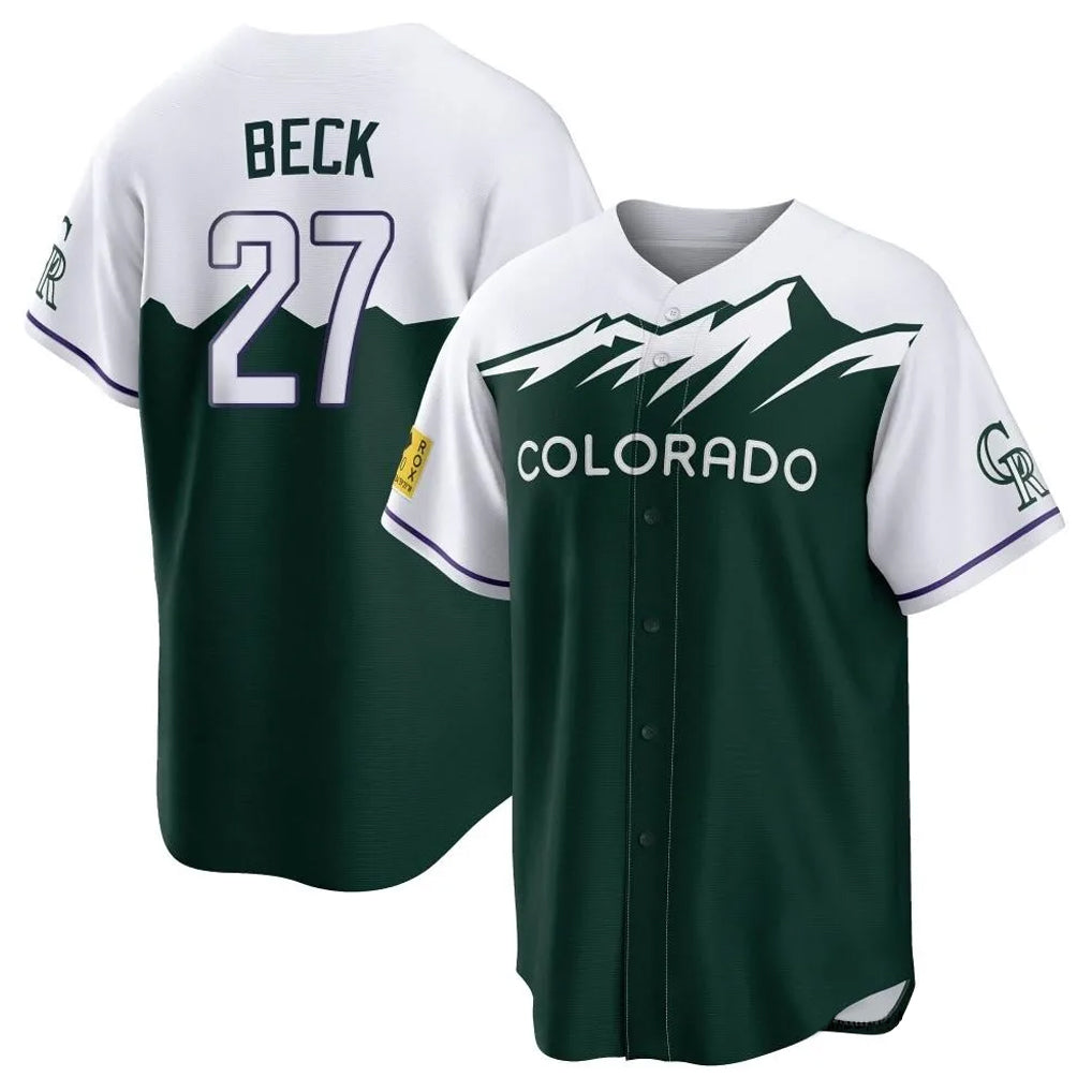 Crovyle C.Rockies #27 Jordan Beck Player Green City Connect Home Game Stitched Jerseys