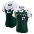 Crovyle C.Rockies #27 Jordan Beck Player Green City Connect Limited Elite Home Stitched Jerseys
