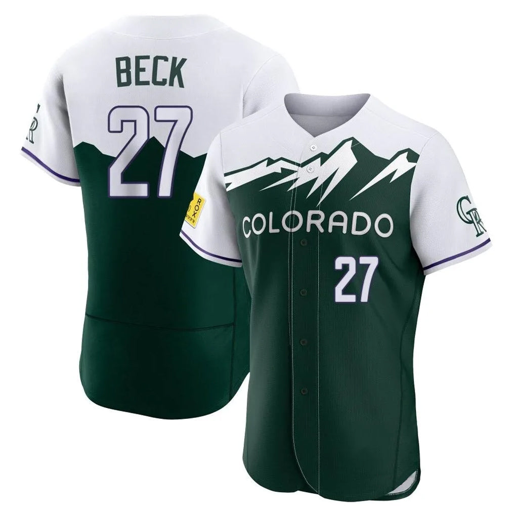 Crovyle C.Rockies #27 Jordan Beck Player Green City Connect Limited Elite Home Stitched Jerseys