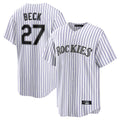Crovyle C.Rockies #27 Jordan Beck Player White Game Home Stitched Jerseys