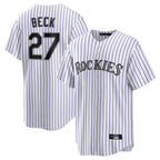 Crovyle C.Rockies #27 Jordan Beck Player White Game Home Stitched Jerseys