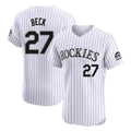 Crovyle C.Rockies #27 Jordan Beck Player White Limited Elite Home Stitched Jerseys