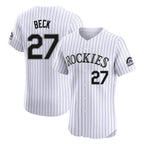 Crovyle C.Rockies #27 Jordan Beck Player White Limited Elite Home Stitched Jerseys