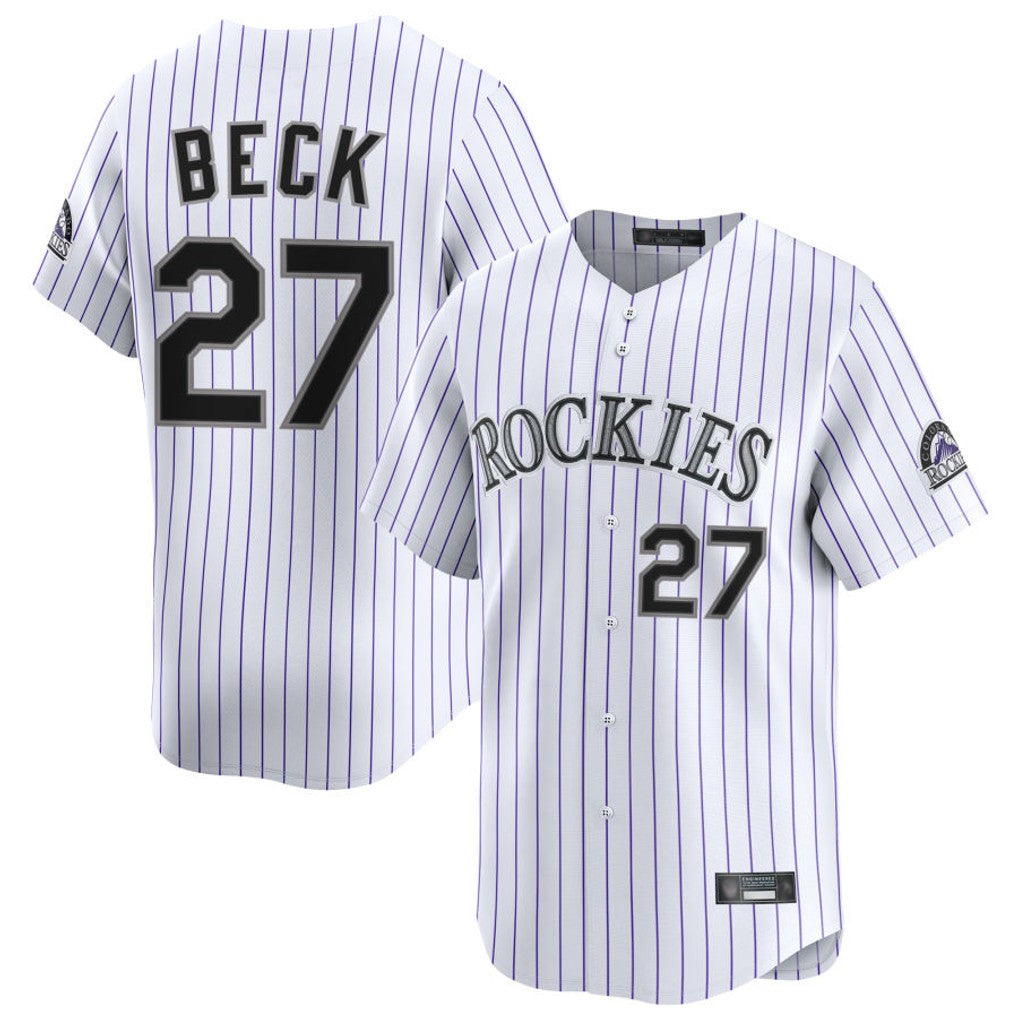 Crovyle C.Rockies #27 Jordan Beck Player White Limited Home Stitched Jersey