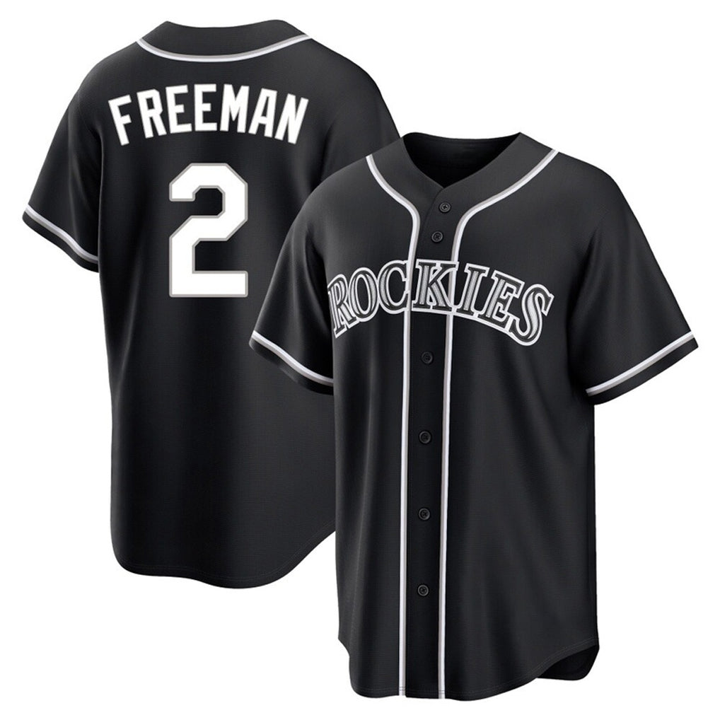 Crovyle C.Rockies #2 Tyler Freeman Player Black Fashion Out Home Game Stitched Jerseys
