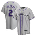 Crovyle C.Rockies #2 Tyler Freeman Player Gray Game Home Stitched Jerseys