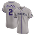 Crovyle C.Rockies #2 Tyler Freeman Player Gray Limited Elite Home Stitched Jerseys