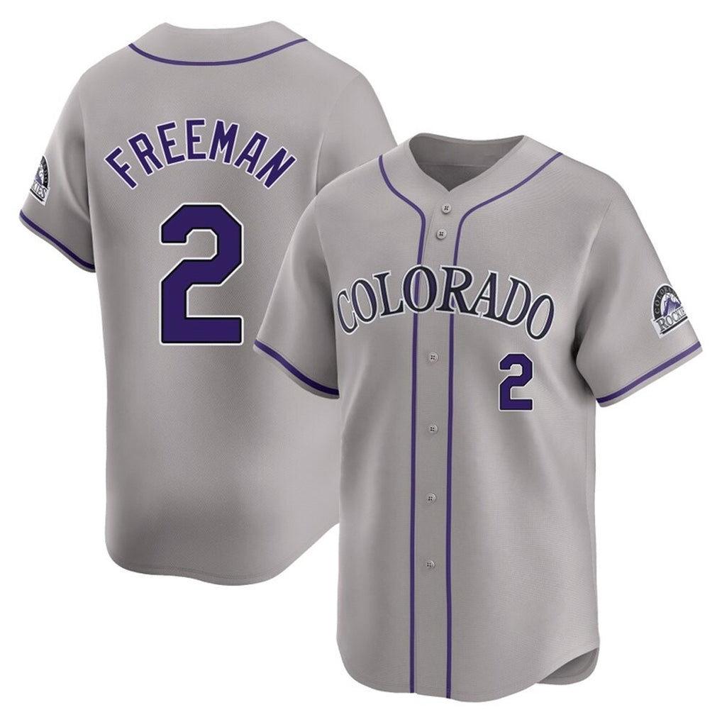 Crovyle C.Rockies #2 Tyler Freeman Player Gray Limited Home Stitched Jerseys