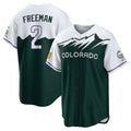 Crovyle C.Rockies #2 Tyler Freeman Player Green City Connect Home Game Stitched Jerseys