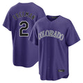 Crovyle C.Rockies #2 Tyler Freeman Player Purple Game Home Stitched Jerseys