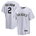 Crovyle C.Rockies #2 Tyler Freeman Player White Game Home Stitched Jerseys