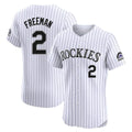 Crovyle C.Rockies #2 Tyler Freeman Player White Limited Elite Home Stitched Jerseys