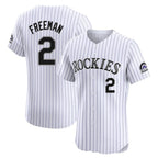 Crovyle C.Rockies #2 Tyler Freeman Player White Limited Elite Home Stitched Jerseys
