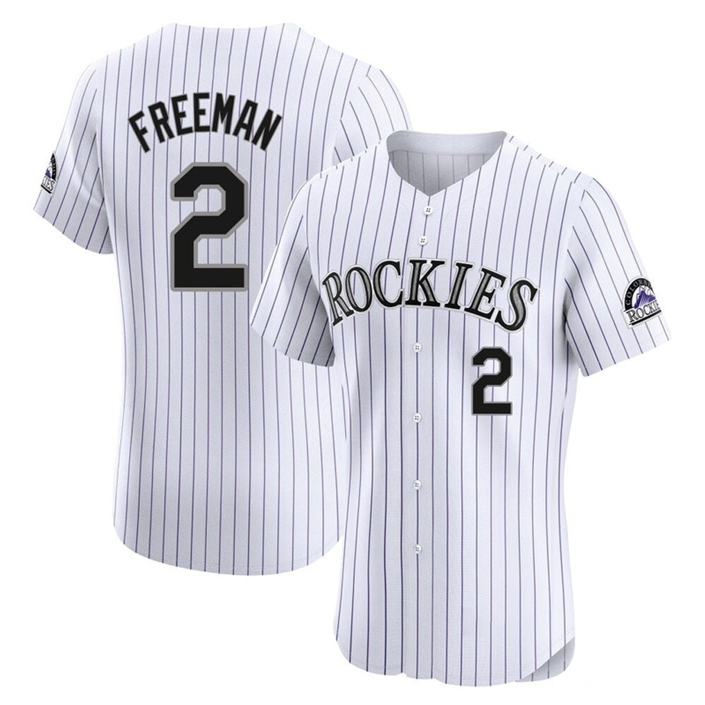 Crovyle C.Rockies #2 Tyler Freeman Player White Limited Elite Home Stitched Jerseys
